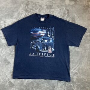 Vintage 9/11 2001 Graphic T John 15:13 Firefighters Patriotic Sacrifice XL Jesus